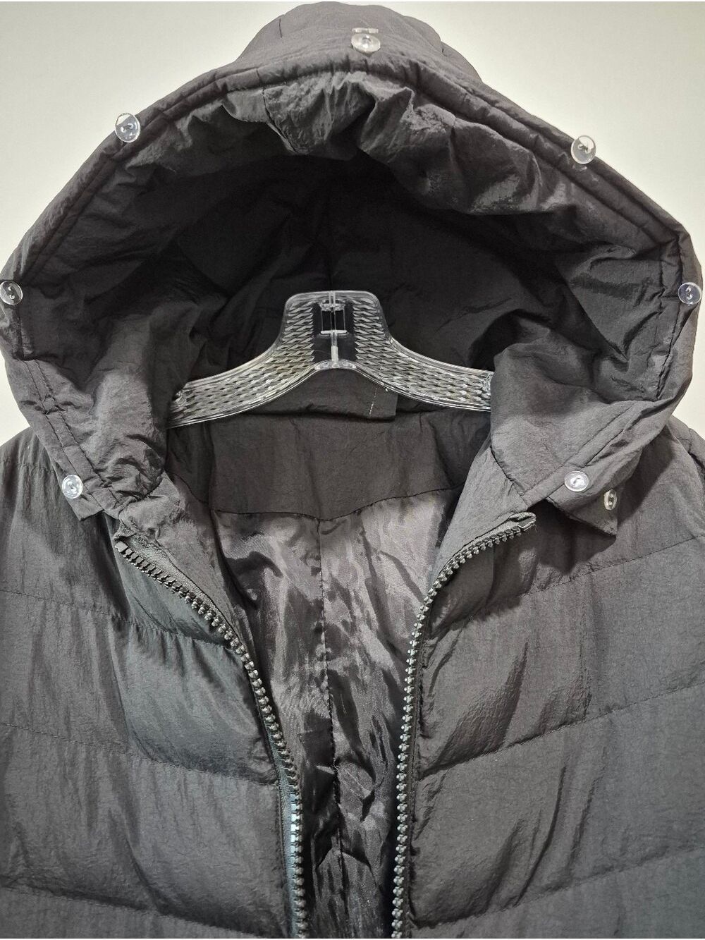 EVA BRAUN Black Mid-Length Puffer Coat Fur Hood Size LL / F - Picture 11 of 11
